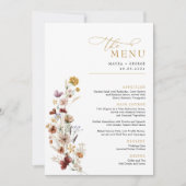 Rustic Boho Wildblume Garden Wedding Menu Card Einladung (Vorderseite)