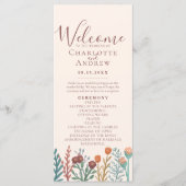 Rustic Boho Wildblume Summer Wedding Programm (Vorderseite)