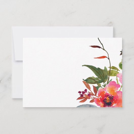 Rustic Boho Wildblume Wedding RSVP Karte (Rückseite)