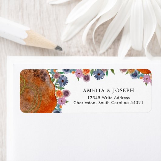Rustic Boho Wildblume Wedding RSVP Rücksendeadress (Insitu)
