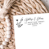 Rustic Boho Wildblume Wedding Rücksendeadresse Permastempel