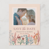 Rustic Boho Wildblume Wedding Save the Date Foto Postkarte (Vorderseite)