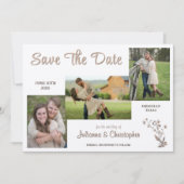 Rustic Boho Wildblumen 3 Foto Script Save The Date (Vorderseite)