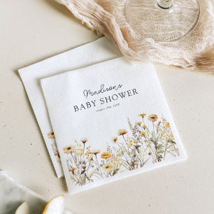 Rustic Boho Wildblumen Babydusche Serviette