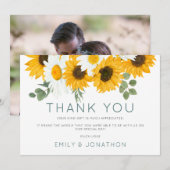 Rustic Boho Wildblumen Sonnenblumen Foto Vielen Da (Vorne/Hinten)