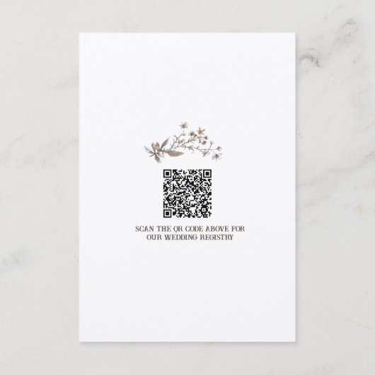 Rustic Boho Wildlfower Wedding Details Begleitkarte (Rückseite)