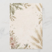 Rustic Boho Winter Wedding Invitation with Snow Einladung (Rückseite)