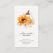 Rustic Boho Wood Watercolor Sonnenblumen Juwelenpf Visitenkarte (Rückseite)