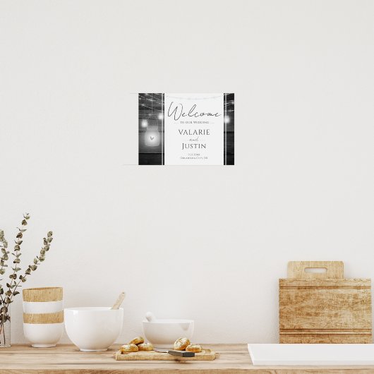 Rustic Boho Wood Wedding Willkommenszeichen Poster (Küche)