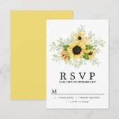 Rustic Boho Yellow Sunflower Summer Wedding RSVP Karte (Vorne/Hinten)