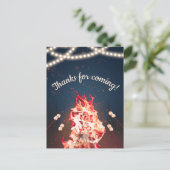 Rustic Bonfire und Marshmallow Danke, Postcard Postkarte (Stehend Vorderseite)