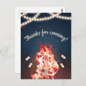 Rustic Bonfire und Marshmallow Danke, Postcard Postkarte (Vorne/Hinten)