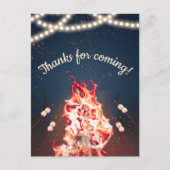 Rustic Bonfire und Marshmallow Danke, Postcard Postkarte (Vorderseite)