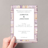 Rustic Book Lovers Print Wedding Invitation Acryleinladungen (Insitu (Handheld))