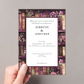 Rustic Book Lovers Print Wedding Invitation Acryleinladungen (Insitu (Handheld))