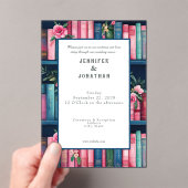 Rustic Book Lovers Print Wedding Invitation Acryleinladungen (Insitu (Handheld))