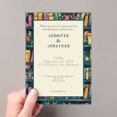 Rustic Book Lovers Print Wedding Invitation Acryleinladungen (Insitu (Handheld))
