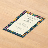 Rustic Book Lovers Print Wedding Invitation Acryleinladungen (Ablage )