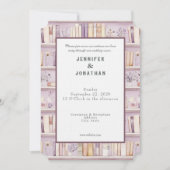 Rustic Book Lovers Print Wedding Invitation Einladung (Vorderseite)