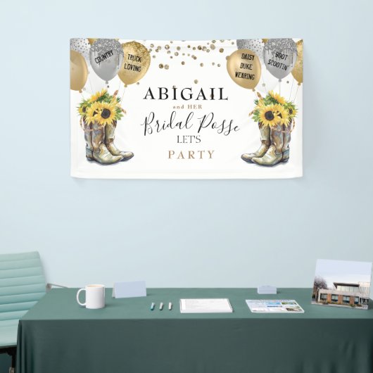 Rustic Boot Scootis Sonnenblume Bachelorette Banne Banner (Messeveranstaltung)