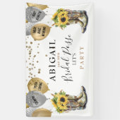 Rustic Boot Scootis Sonnenblume Bachelorette Banne Banner (Vertikal)