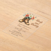 Rustic Boots and Bubbly Western Bridal Shower  Acryleinladungen (Ablage )