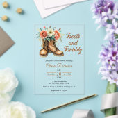 Rustic Boots and Bubbly Western Bridal Shower  Acryleinladungen (In Situ (Hochzeit))