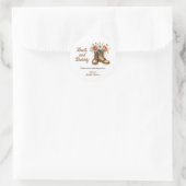 Rustic Boots and Bubbly Western Bridal Shower Runder Aufkleber (Tasche)