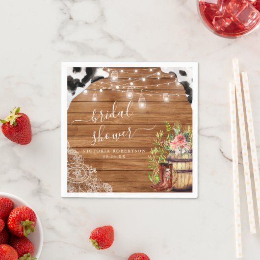 Rustic Boots Cowgirl Western Brautparty Serviette (Beispiel)