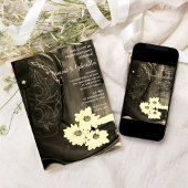 Rustic Boots Daisy Western Engagement Party Sepia Einladung