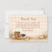 Rustic Boots Graduation Party Dankeskarte (Vorderseite)