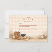 Rustic Boots Graduation Party RSVP Karte (Vorderseite)