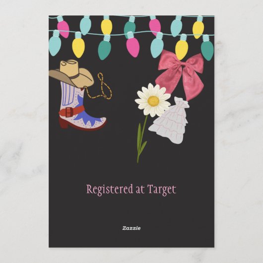 Rustic Boots or Bows Gender Reveal Einladung (Rückseite)