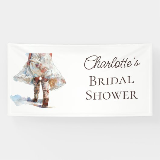 Rustic Boots Western Brautparty Banner (Horizontal)