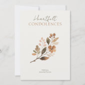 Rustic Botanical Brown Tones Branch Sympathy (Vorderseite)