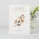 Rustic Botanical Brown Tones Branch Sympathy (Stehend Vorderseite)