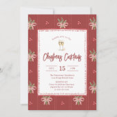 Rustic Botanical Christmas Party Invitation Einladung (Vorderseite)