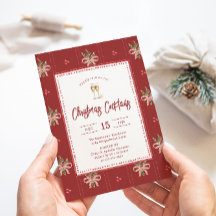 Rustic Botanical Christmas Party Invitation