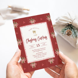 Rustic Botanical Christmas Party Invitation Einladung