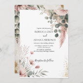 Rustic Botanical Eucalyptus Greenery Wedding Einladung (Vorne/Hinten)