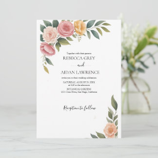 Rustic Botanical Eucalyptus Greenery Wedding Einladung