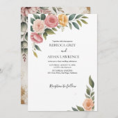 Rustic Botanical Eucalyptus Greenery Wedding Einladung (Vorne/Hinten)