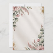 Rustic Botanical Eucalyptus Greenery Wedding  Einladung (Rückseite)