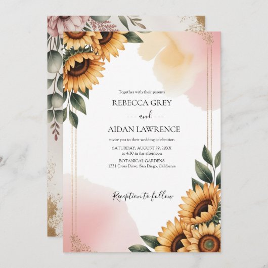 Rustic Botanical Eucalyptus Greenery Wedding  Einladung (Vorne/Hinten)