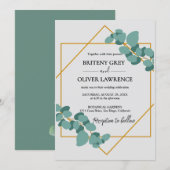 Rustic Botanical Eucalyptus Greenery Wedding Einladung (Vorne/Hinten)