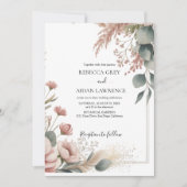 Rustic Botanical Eucalyptus Greenery Wedding  Einladung (Vorderseite)