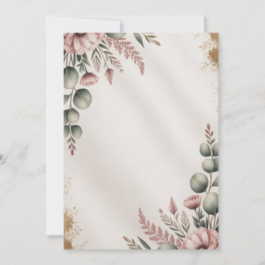 Rustic Botanical Eucalyptus Greenery Wedding  Einladung (Rückseite)