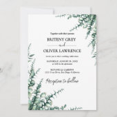 Rustic Botanical Eucalyptus Greenery Wedding Einladung (Vorderseite)