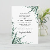 Rustic Botanical Eucalyptus Greenery Wedding Einladung (Stehend Vorderseite)