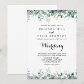 Rustic Botanical Eucalyptus Greenery Wedding Einladung (Vorne/Hinten)